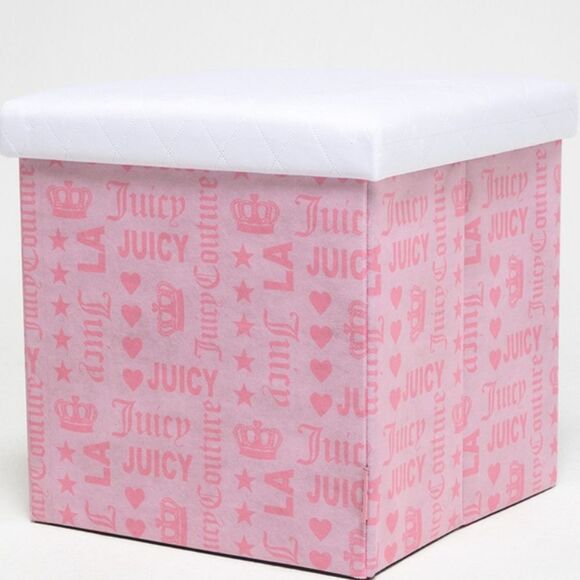Juicy Couture Home Logo Crown Lidded Collapsible Storage Cube - Picture 5 of 9